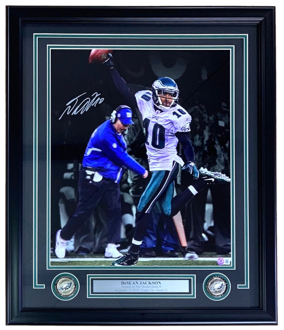 Desean Jackson Signed Framed 16x20 Eagles Miracle In Meadowlands Photo BAS