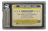 A Doc Gooden Signed 2022 Topps #87ASA-DG New York Mets Trading Card (#48/50) by Sports Integrity is encased in plastic, with a visible BAS grading label on the left.