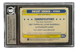 A Sports Integrity Doc Gooden Signed 2022 Topps #87ASA-DG New York Mets trading card, graded and encased, with BAS authentication.