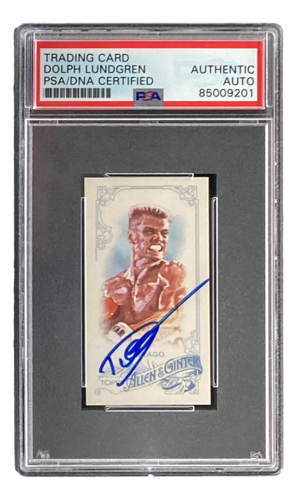 Dolph Lundgren Signed Ivan Drago 2015 Topps A&G #229 Tobacco Card PSA/DNA Sports Integrity