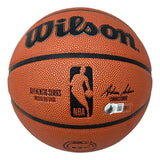 A Dominique Wilkins Atlanta Hawks signed Wilson NBA basketball by Sports Integrity, featuring the HHR inscription, textured grip, and designed for indoor/outdoor recreational use.