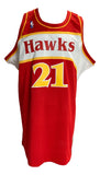 Dominique Wilkins Signed Atlanta Hawks Red M&N 1986-87 HWC Swingman Jersey JSA Sports Integrity