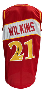 Dominique Wilkins Signed Red Custom Basketball Jersey
