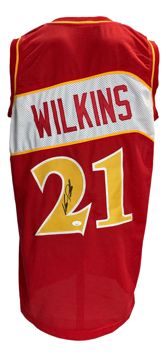 Dominique Wilkins Signed Custom Red Pro-Style Basketball Jersey JSA