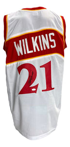 Dominique Wilkins Signed Custom White Pro-Style Basketball Jersey JSA