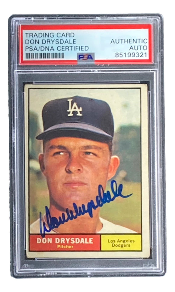 Don Drysdale Signed 1961 Topps #260 Los Angeles Dodgers Trading Card PSA/DNA