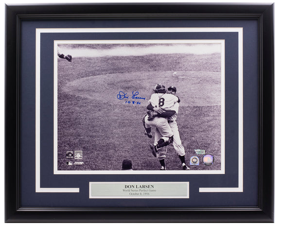 Don Larsen Signed Framed New York Yankees 11x14 Perfect Game Photo Fanatics Sports Integrity