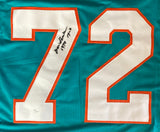Coach Don Shula Miami Signed Teal Football Jersey 1972 17-0 Inscribed JSA Sports Integrity