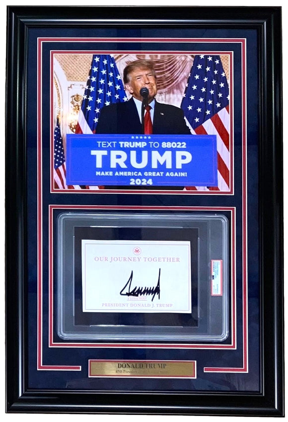 President Donald Trump Signed Framed Book Insert w/ 11x14 Vote 2024 Photo PSA