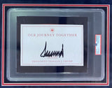 The Sports Integrity President Donald Trump Signed Framed Insert includes an 11x14 photo, presidential seal, and PSA authentication label in a protective case.