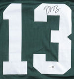 Dontayvion Wicks Green Bay Signed Green Football Jersey JSA QR Hologram