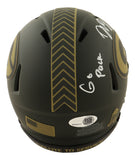 Dontayvion Wicks Signed Packers Salute To Service Mini Helmet Go Pack JSA QR