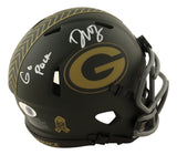 Dontayvion Wicks Signed Packers Salute To Service Mini Helmet Go Pack JSA QR