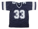 Tony Dorsett Dallas Signed Navy Blue Stat Football Jersey JSA