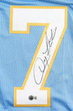 Doug Flutie San Diego Signed Light Blue Football Jersey BAS