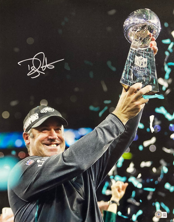 Coach Doug Pederson Signed 16x20 Philadelphia Eagles Super Bowl 52 Photo BAS ITP