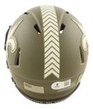 Drew Brees Signed New Orleans Saints Salute To Service Mini Speed Helmet BAS