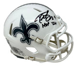 Drew Brees Signed Saints Salute To Service Mini Speed Helmet HOF 26 BAS