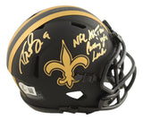 Drew Brees Signed Saints Eclipse Mini Speed Helmet Passing Yds Leader BAS