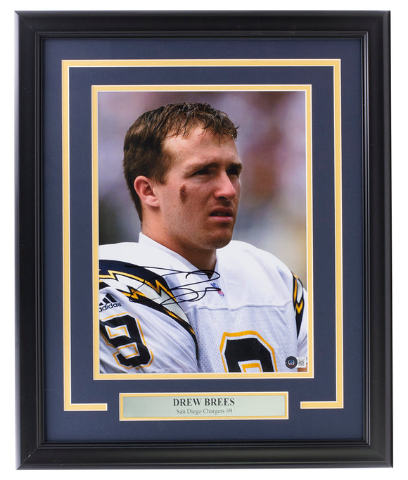 Drew Brees Signed Framed 11x14 San Diego Chargers Photo BAS