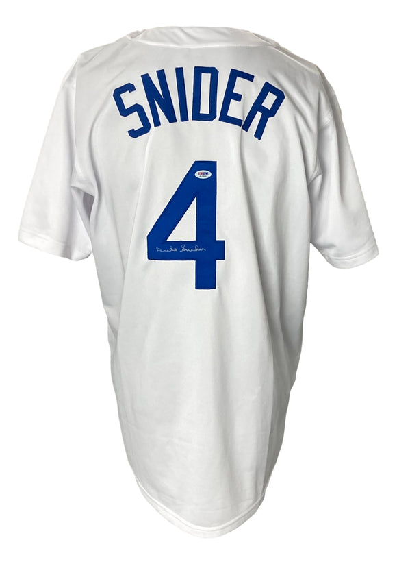 Duke Snider Signed Custom White Pro-Style Baseball Jersey PSA