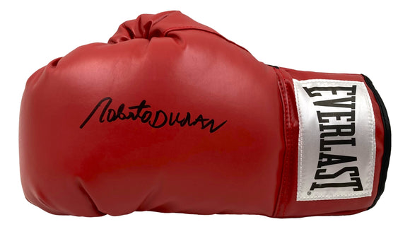 Roberto Duran Signed Red Everlast Left Hand Boxing Glove JSA ITP Sports Integrity