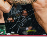Dustin The Diamond Poirier Signed Framed 11x14 UFC Photo Hook Vs McGregor JSA