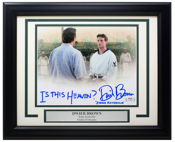 Dwier Brown Signed Framed 8x10 Field Of Dreams Photo Is This Heaven? Insc PSA Sports Integrity