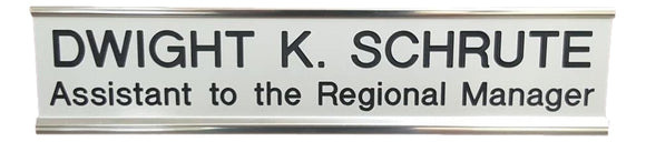 The Office Dwight Schrute Office Desk Name Plate Sports Integrity