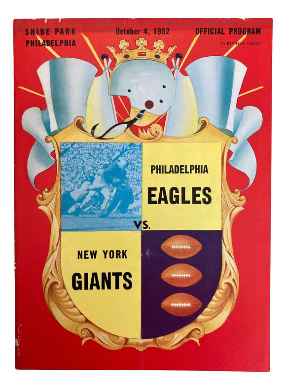 Philadelphia Eagles vs New York Giants October 4 1952 Game Program