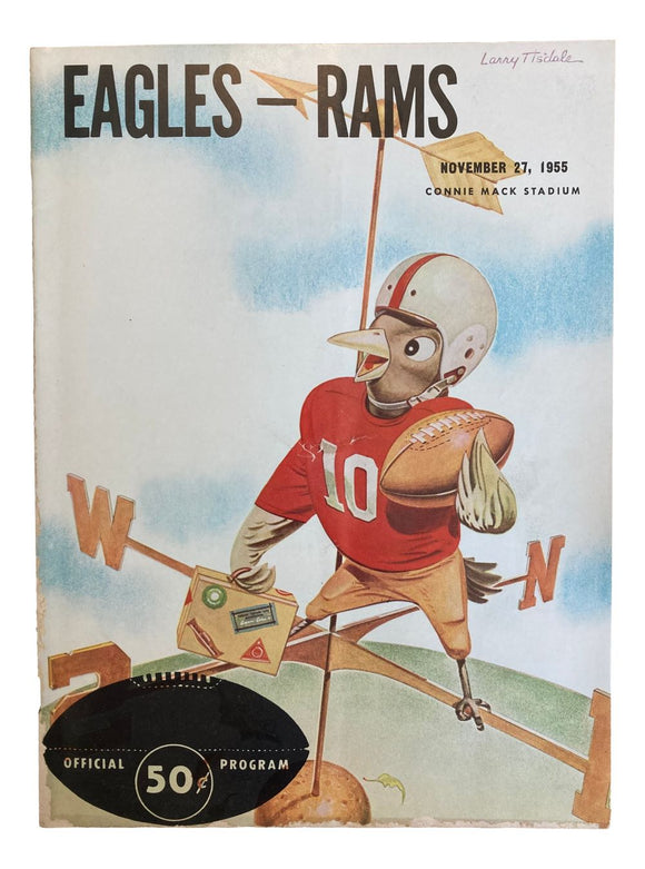 Philadelphia Eagles vs Los Angeles Rams November 27 1955 Game Program
