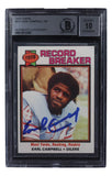 Earl Campbell Signed 1979 Topps Record Breaker #331 Rookie Card BAS Auto 10