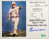 Earl Weaver Signed Baltimore Orioles 8x10 Baseball Photo BAS