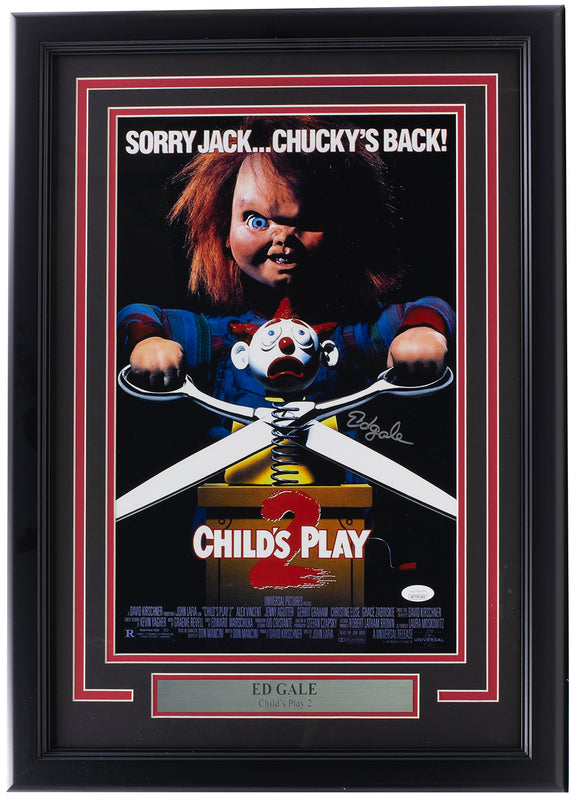 Ed Gale Signed Framed Childs Play 2 11x17 Movie Poster Photo JSA ITP Sports Integrity