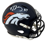 Ed McCaffrey Signed Denver Broncos Mini Speed Helmet BAS