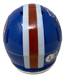 Ed McCaffrey Signed Denver Broncos Throwback Mini Speed Helmet BAS
