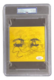 The Sports Integrity Ed Sheeran Signed Slabbed Eyes Closed CD Booklet features his signature on the cover, PSA authenticated and displayed in a protective case.