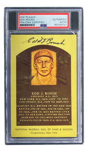 Edd Roush Signed 4x6 Chicago White Sox HOF Plaque Card PSA/DNA 85025701 Sports Integrity