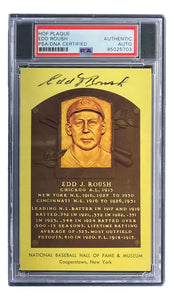 Edd Roush Signed 4x6 Chicago White Sox HOF Plaque Card PSA/DNA 85025703 Sports Integrity