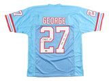 Eddie George Tennessee Signed Light Blue Football Jersey 1996 NFL ROY BAS