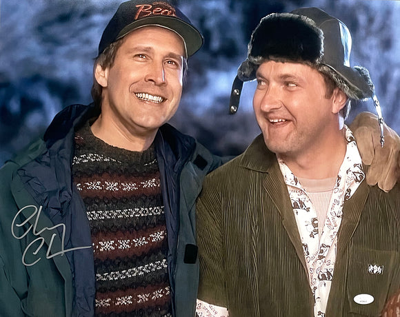 Chevy Chase Signed 16x20 Christmas Vacation Photo w/ Cousin Eddie JSA Sports Integrity
