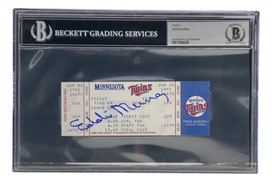 Eddie Murray Cleveland Signed Slabbed 3000th Hit Game Ticket BAS