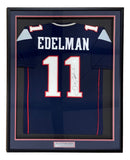 Julian Edelman New England Signed Framed Blue Football Jersey JSA Hologram