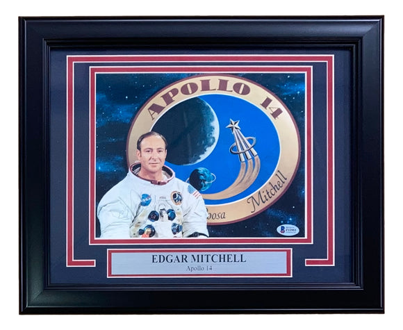 Astronaut Edgar Mitchell Signed Framed 8x10 Apolo 14 Photo BAS Sports Integrity