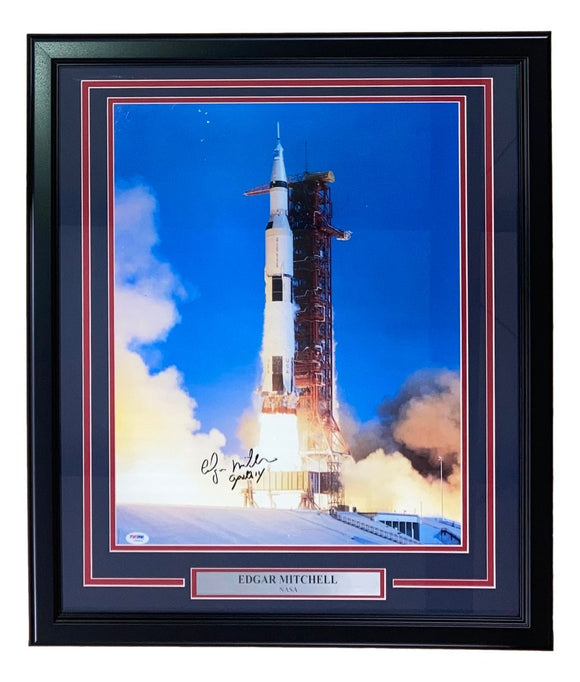 Edgar Mitchell Signed Framed 16x20 NASA Apollo 14 Photo PSA/DNA ...