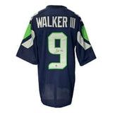 Kenneth Walker III Seattle Signed Navy Blue Football Jersey BAS