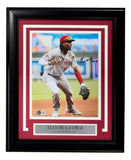 Elly De La Cruz Signed Framed 8x10 Cincinnati Reds Fielding Photo BAS