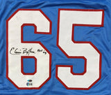 Elvin Bethea Houston Signed Light Blue Football Jersey HOF 03 BAS
