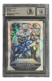 Emmitt Smith Signed 2016 Prizm #22 Dallas Cowboys Trading Card BAS Auto 10