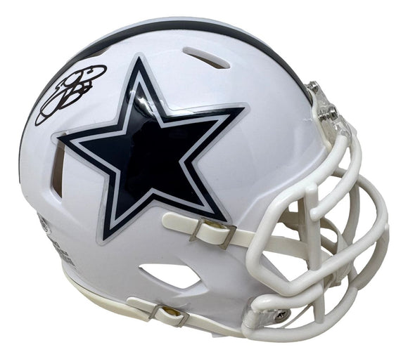 signed emmitt smith helmet Emmitt Smith Signed Dallas Cowboys White Mini Speed Helmet JSA QR Hologram